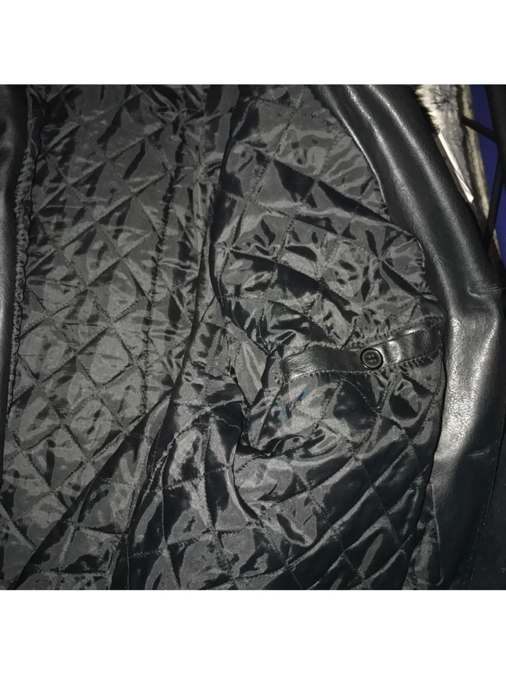 Simon Clark London large Black Button-Front Coat damaged around collar
